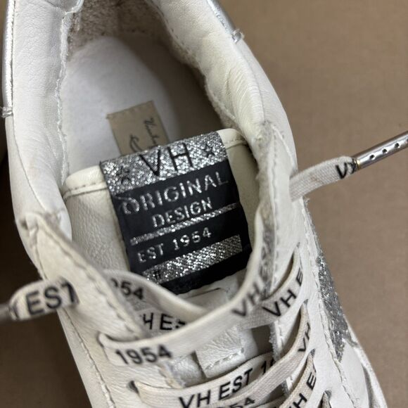 Vintage Havana Wrenley Womens Star Sneakers Sz 8.5 Glitter Fashion White/Silver - Picture 11 of 13